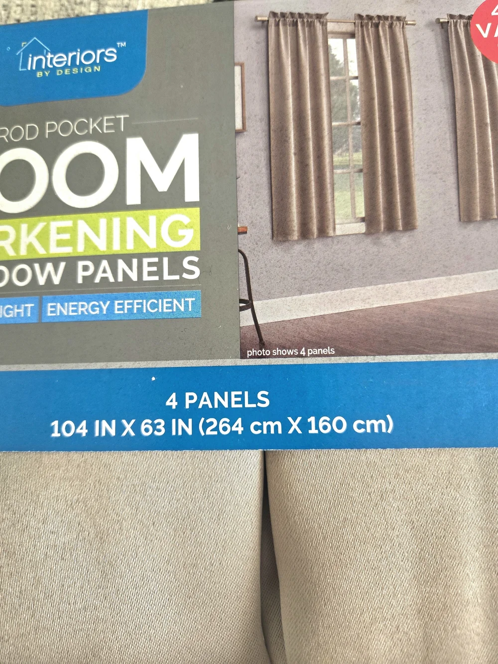 Interiors by Design Room Darkening Window Panels - Beige